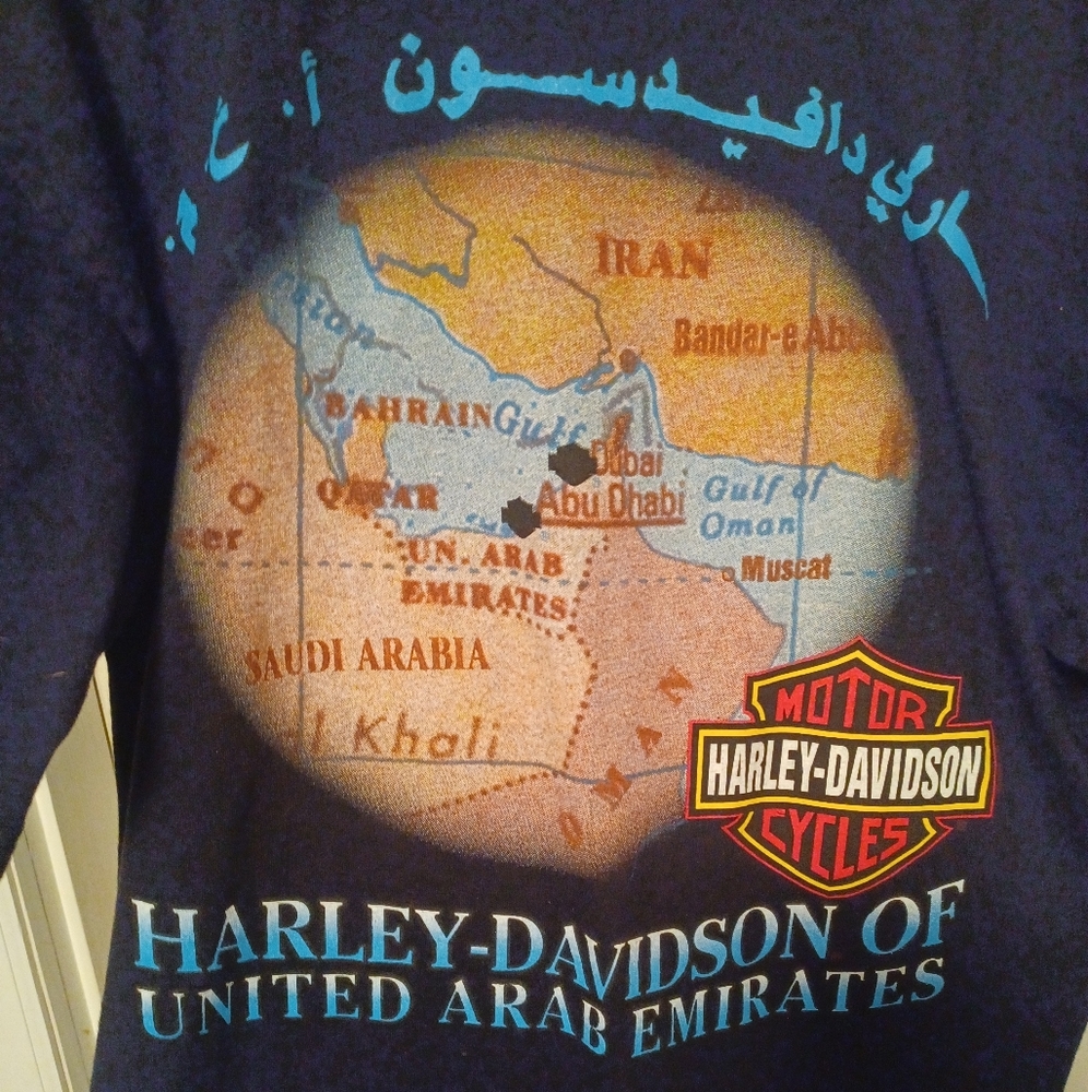 Vintage Harley-Davidson Black UAE Map Tee